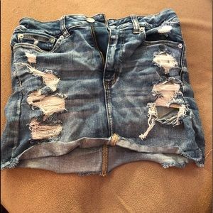 Size 6 ripped jean denim skirt